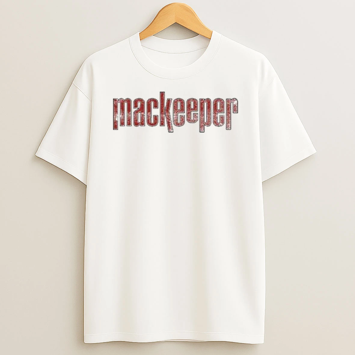 Ruby Cruz Wearing Mackeeper Logo Red Shirts