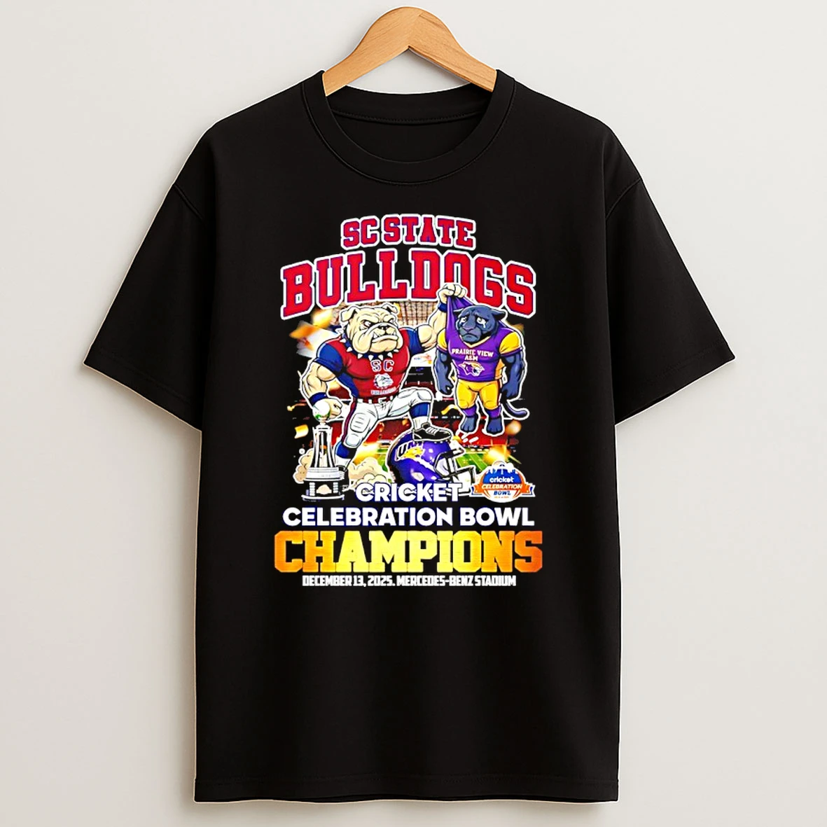 Sc State Bulldogs 2025 Cricket Celebration Bowl Champions Mascot Shirts
