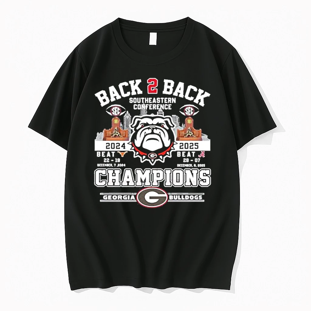 Sec Football Back 2 Back Champions Georgia Bulldogs Shirts