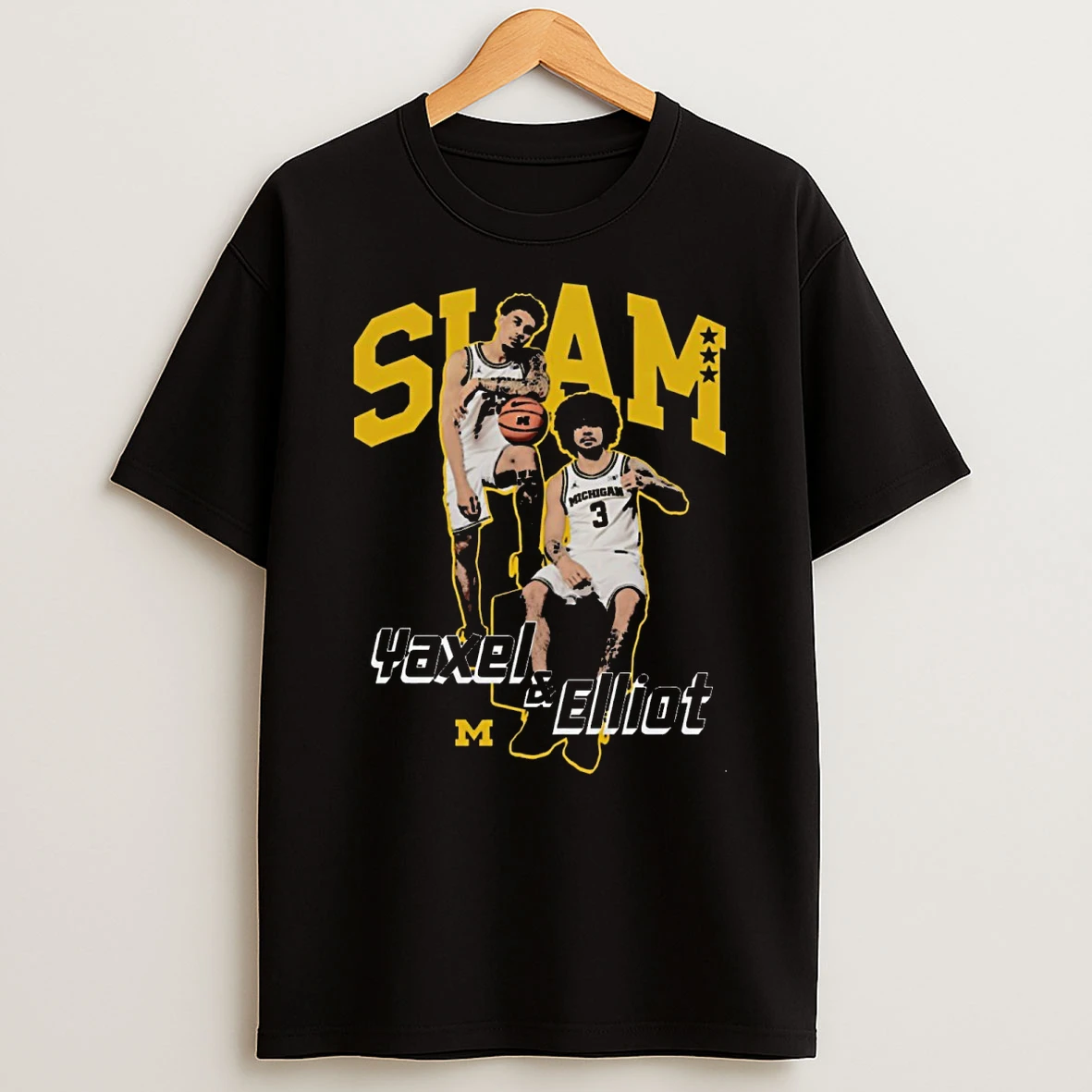 Slam Yaxel And Elliot Remix 2025 Michigan Wolverines Basketball Shirts
