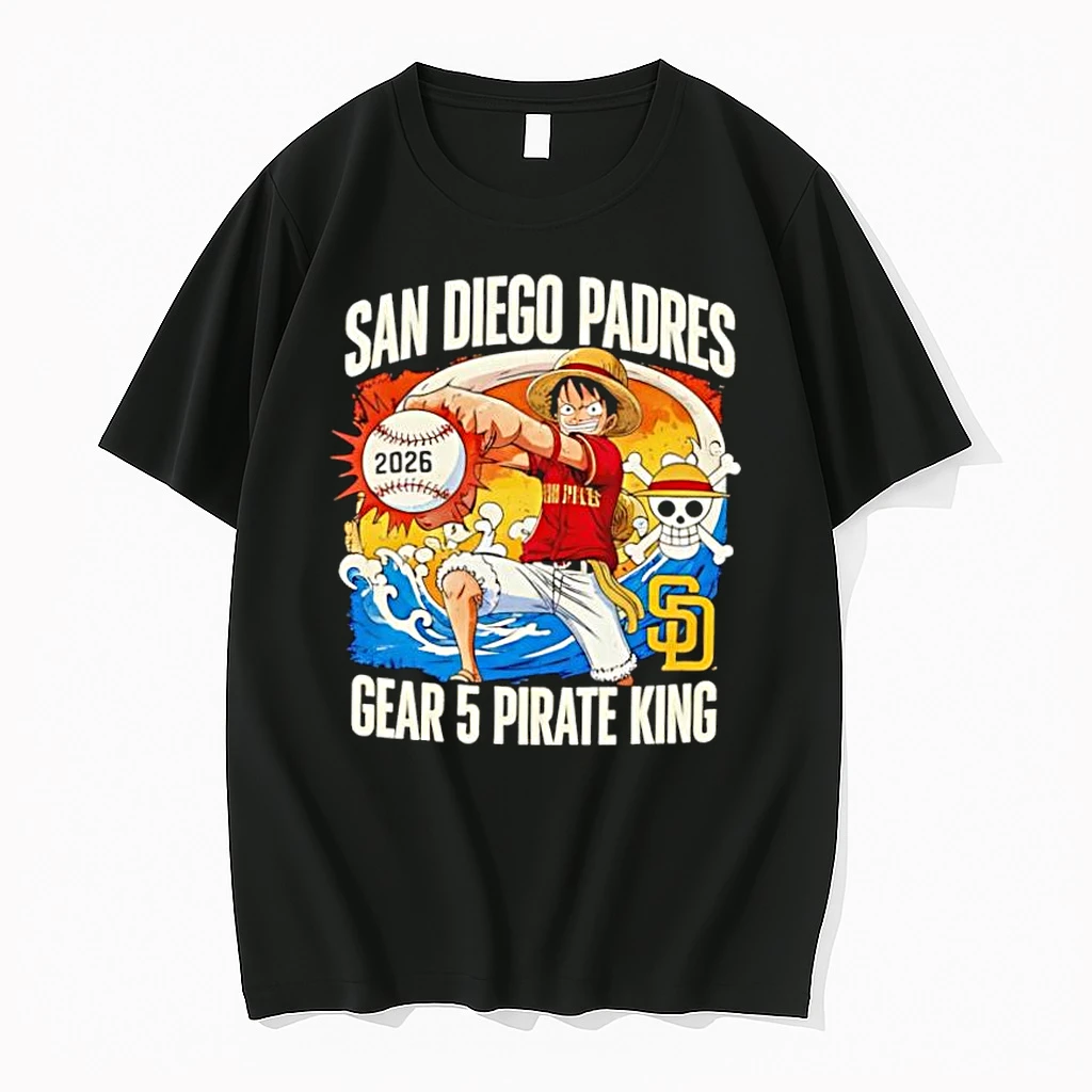 San Diego Padres One Piece 2026 Luffy Gear 5 Pirate King Shirts