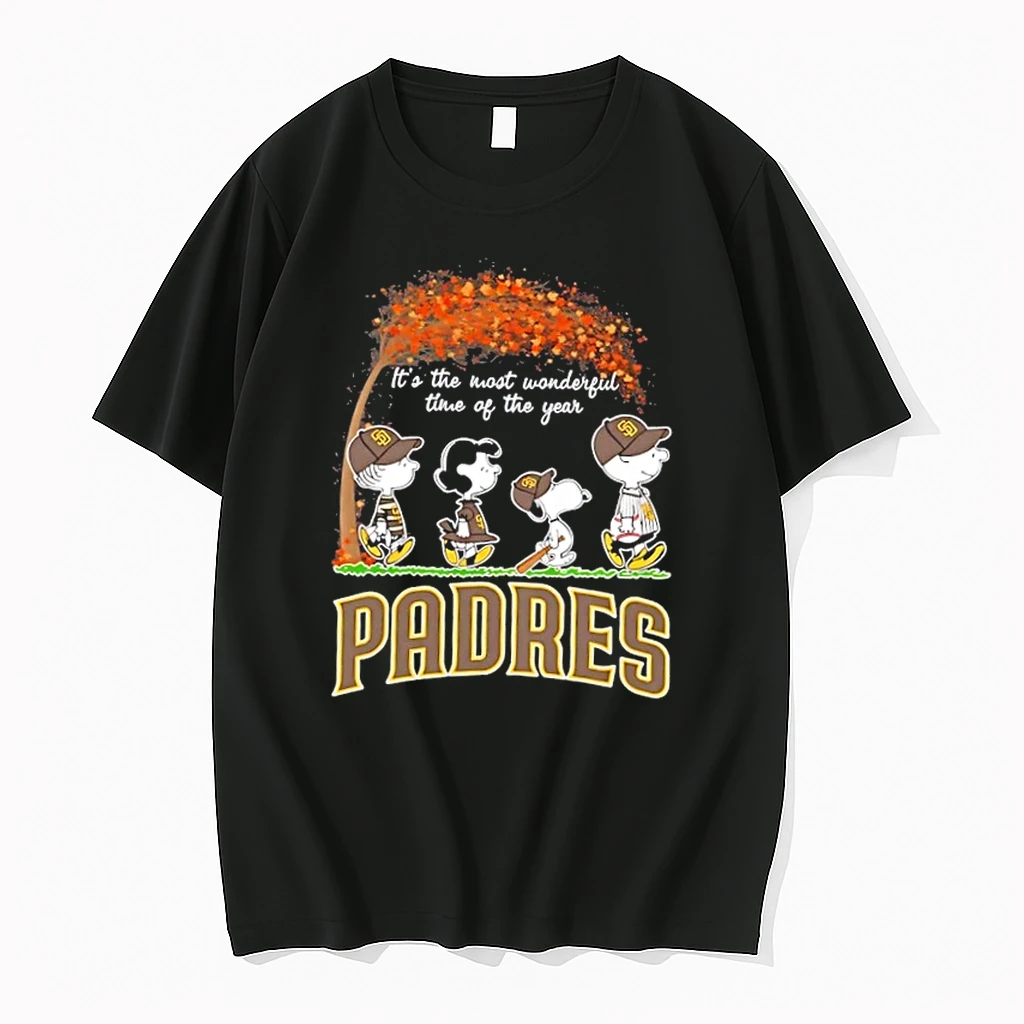 San Diego Padres X Peanuts Snoopy And Friends Autumn Its The Most Wonderful Time Of The Year Shirts