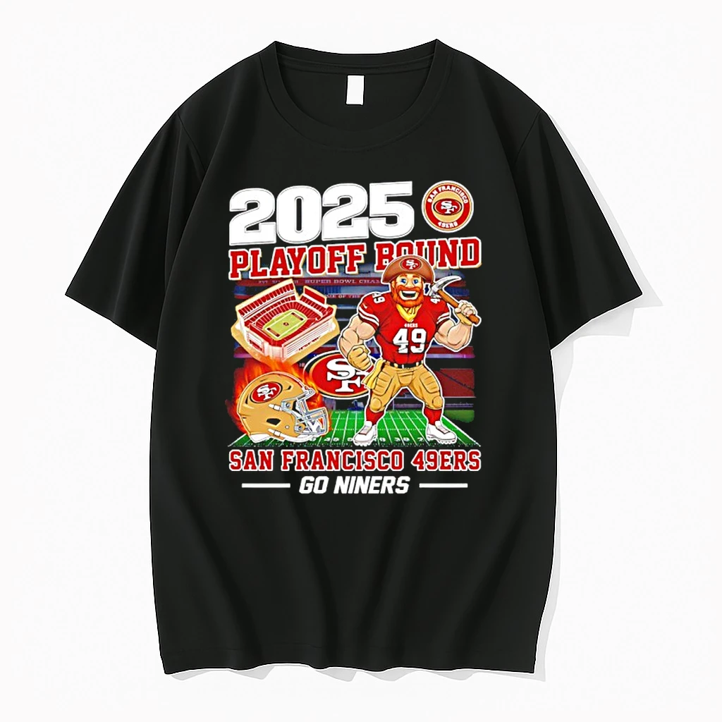 San Francisco 49ers 2025 Playoff Bound Go Niners Mascot Shirts