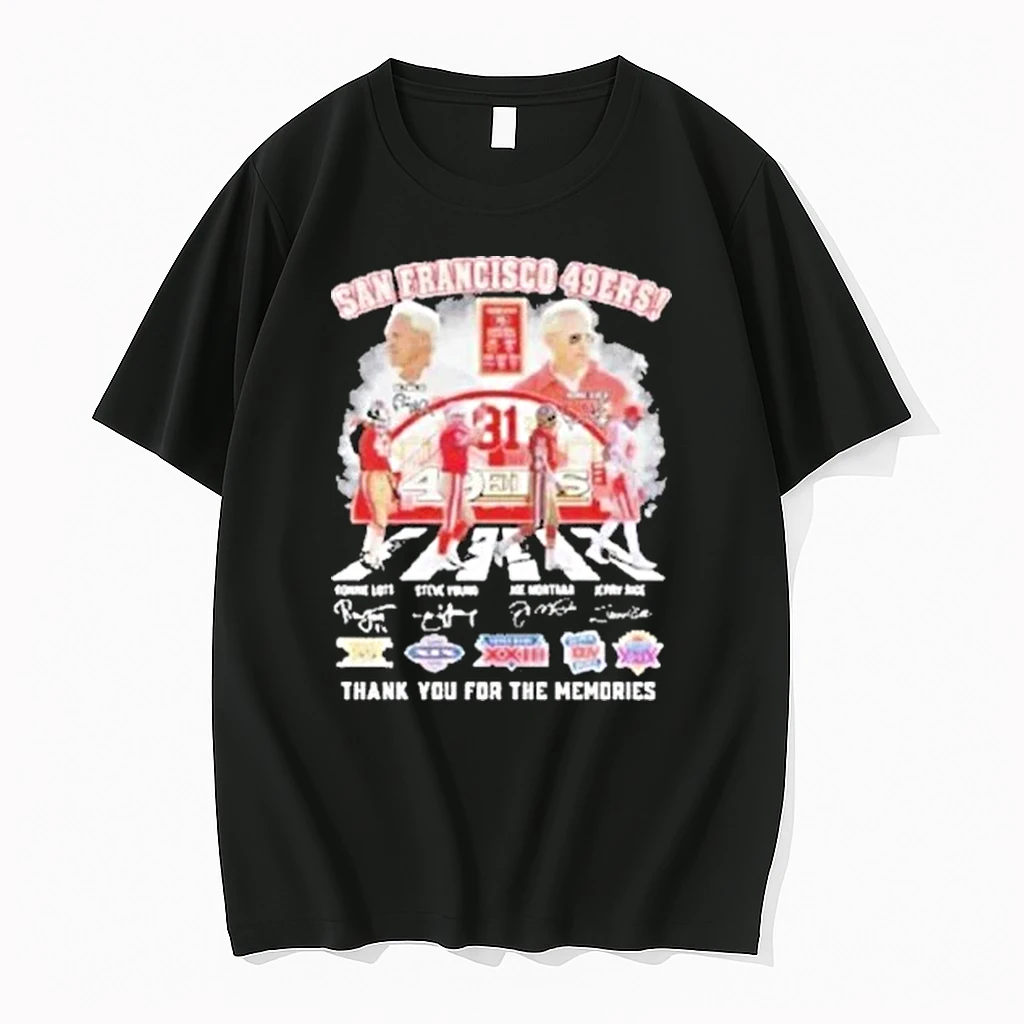 San Francisco 49ers 81th 1945 2026 Thank You For The Memories Players Abbey Road Signatures Shirts