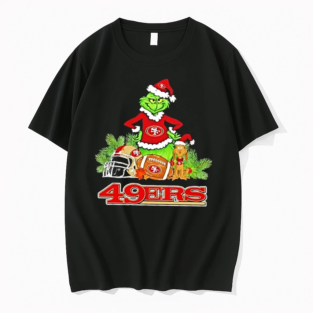 San Francisco 49ers Football X Grinch And Max Dog Merry Christmas Shirts