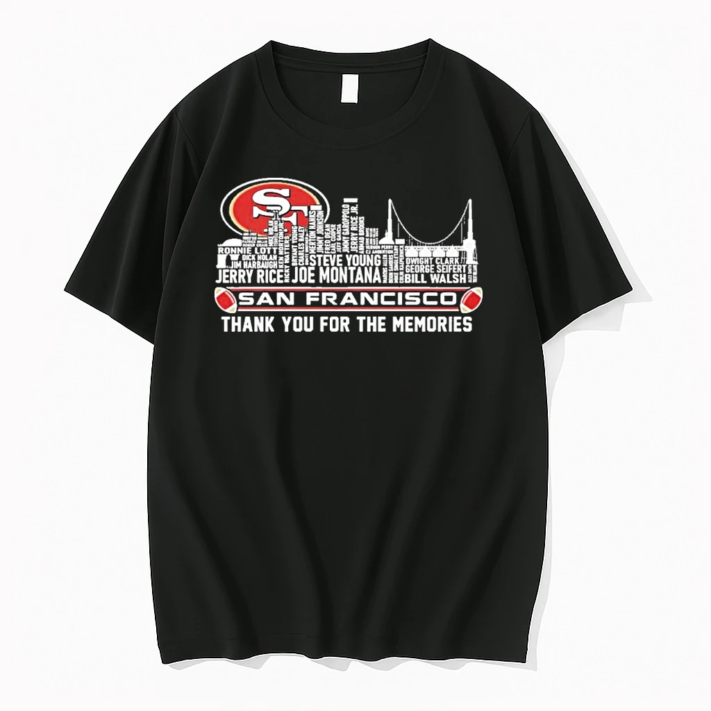 San Francisco Skyline X San Francisco 49ers Typo Team Name Shirts