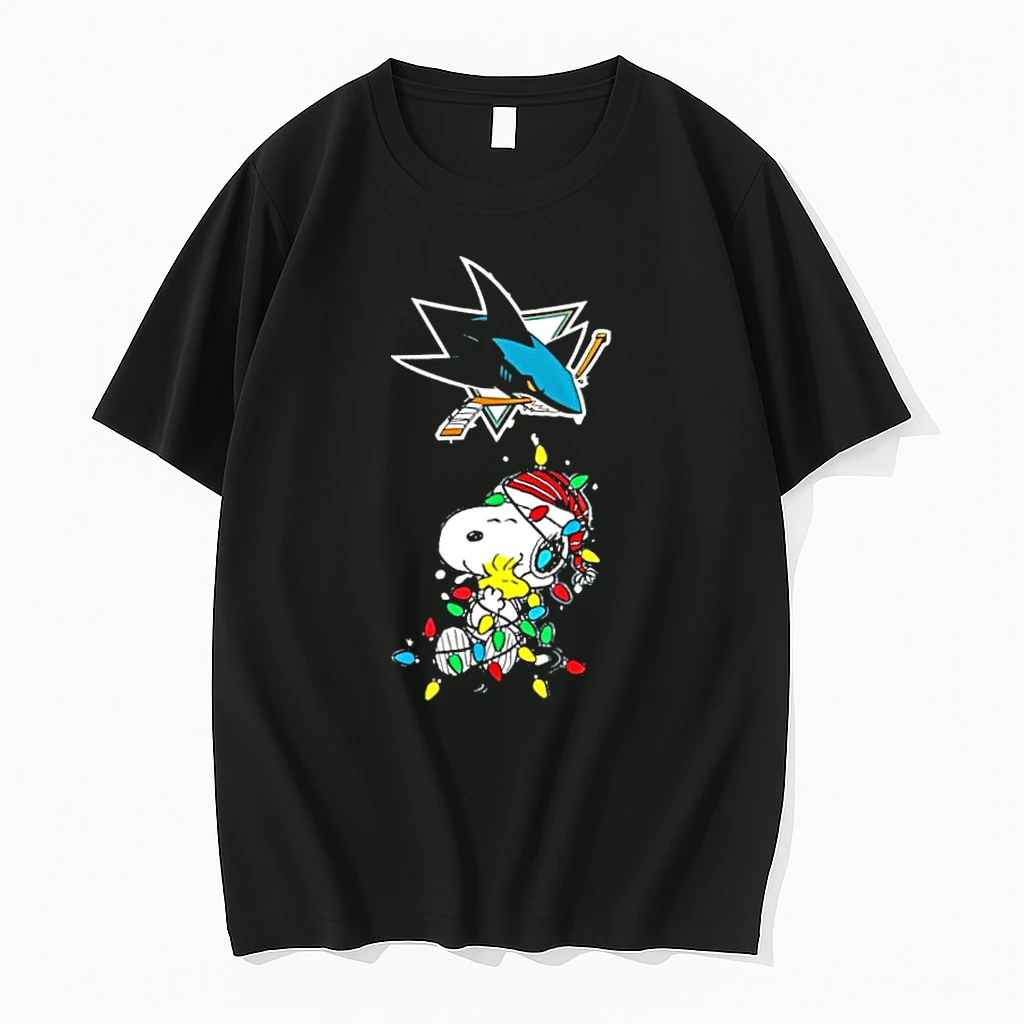 San Jose Sharks Peanuts Christmas Night 2025 Special Holiday Shirts