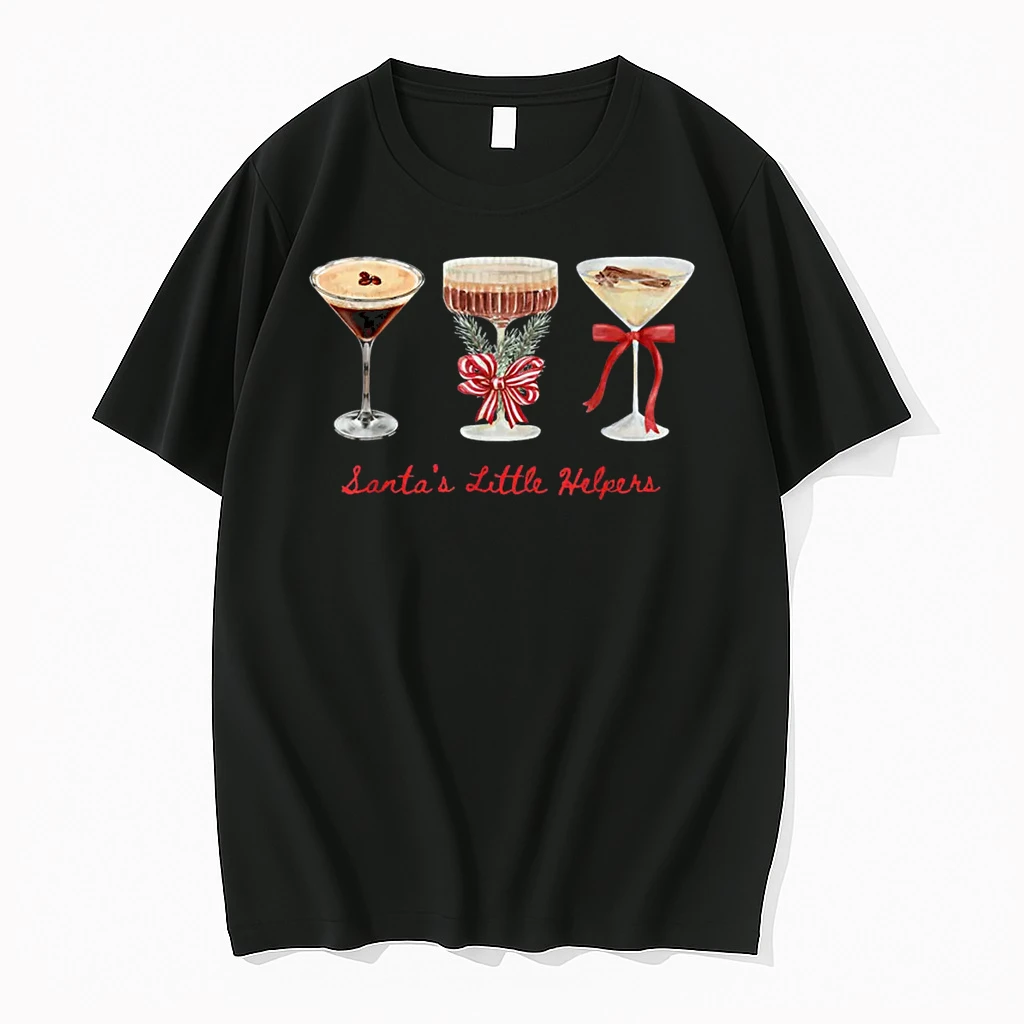 Santas Little Helper Martini Merry Christmas Shirts