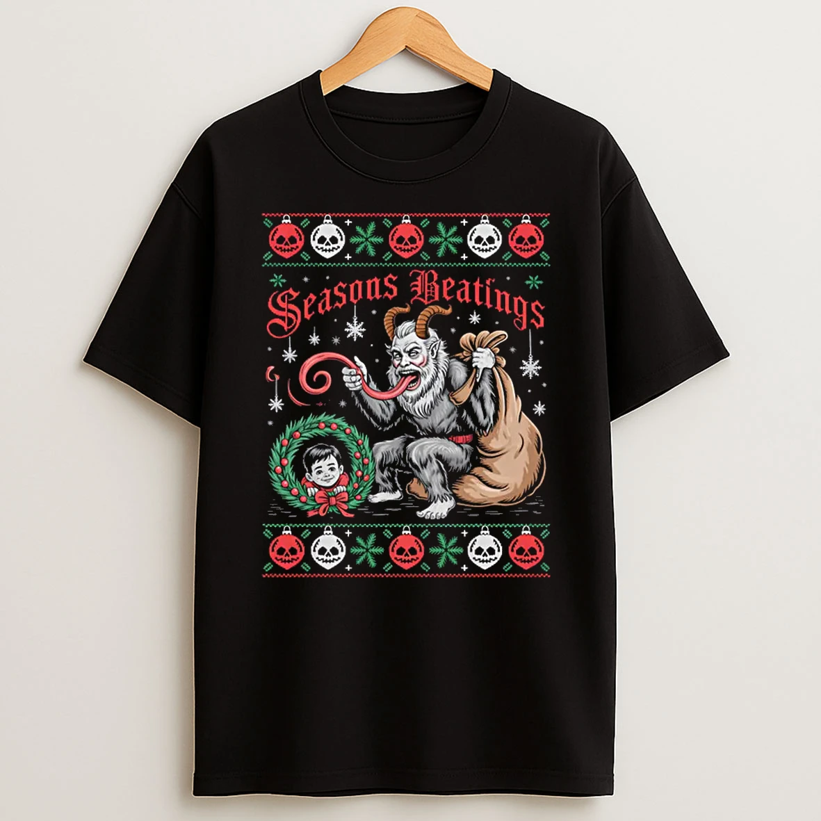 Seasons Beatings Krampus Christmas Shirts