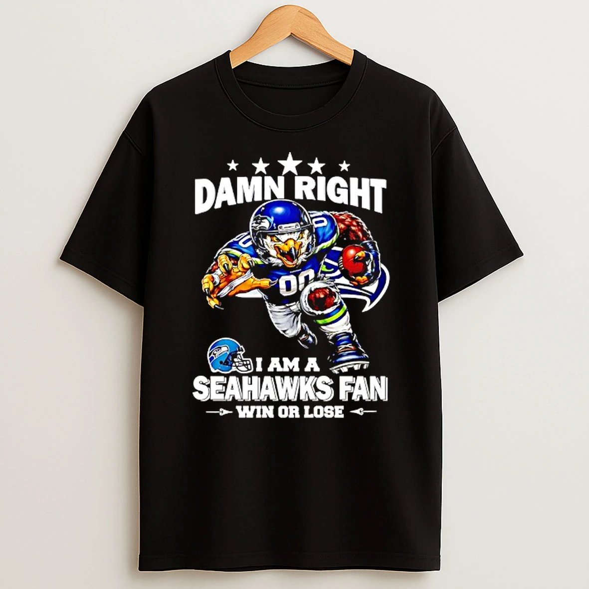 Seattle Seahawks Damn Right I Am A Seahawks Fan Win Or Lose Shirts