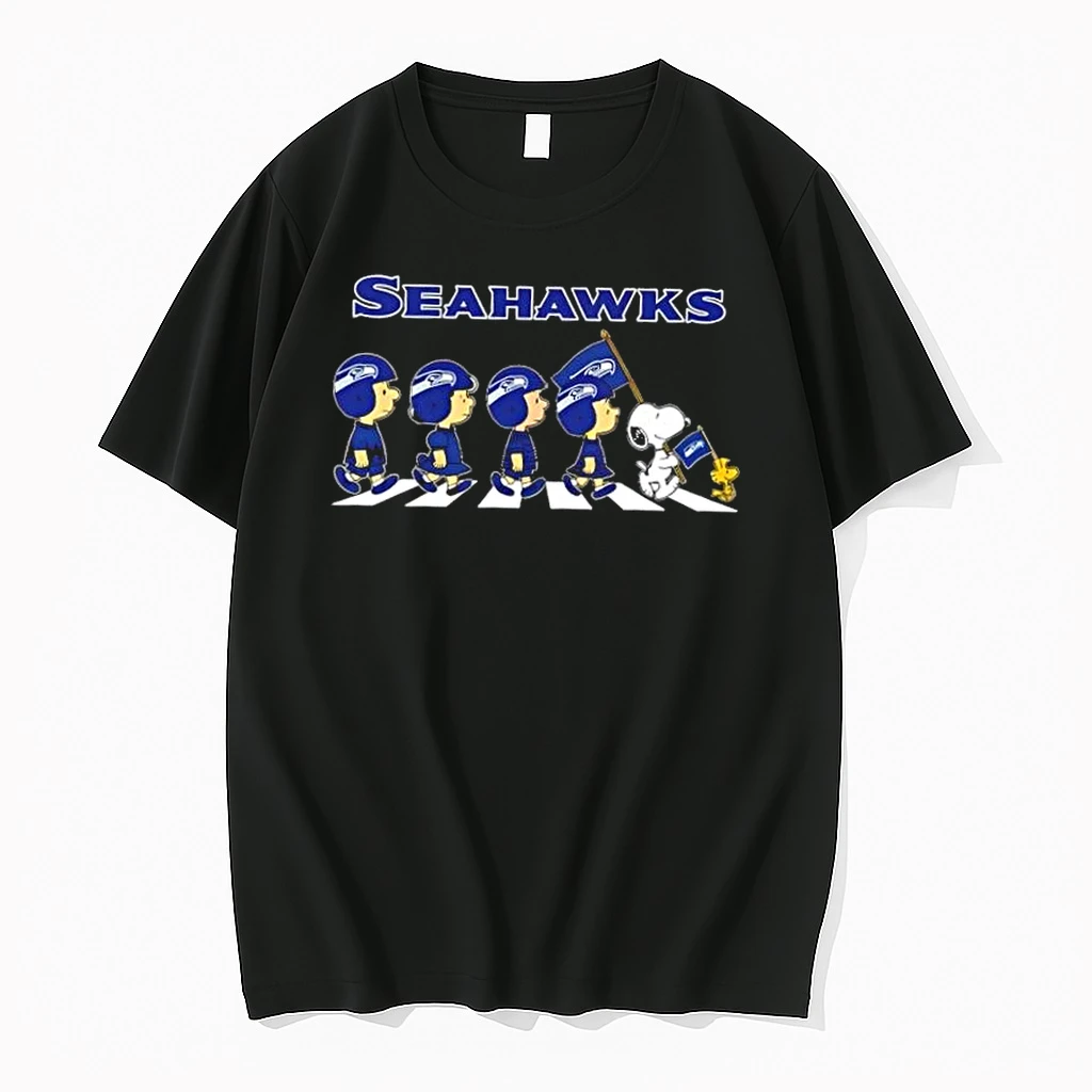 Seattle Seahawks X Peanuts Snoopy And Friends Abbey Road Shirts