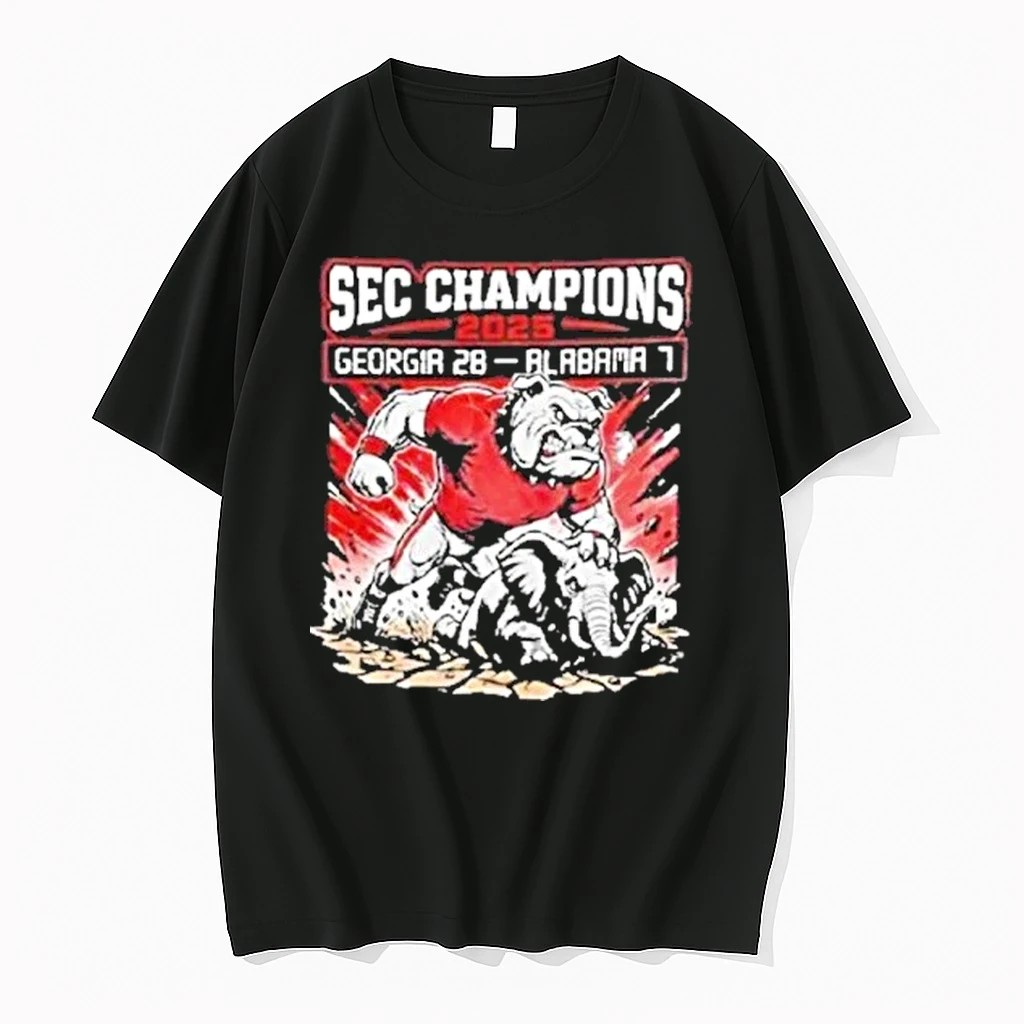 Sec Championship 2025 Georgia Bulldogs 28 Alabama Crimson Tide 2 Mascot Shirts