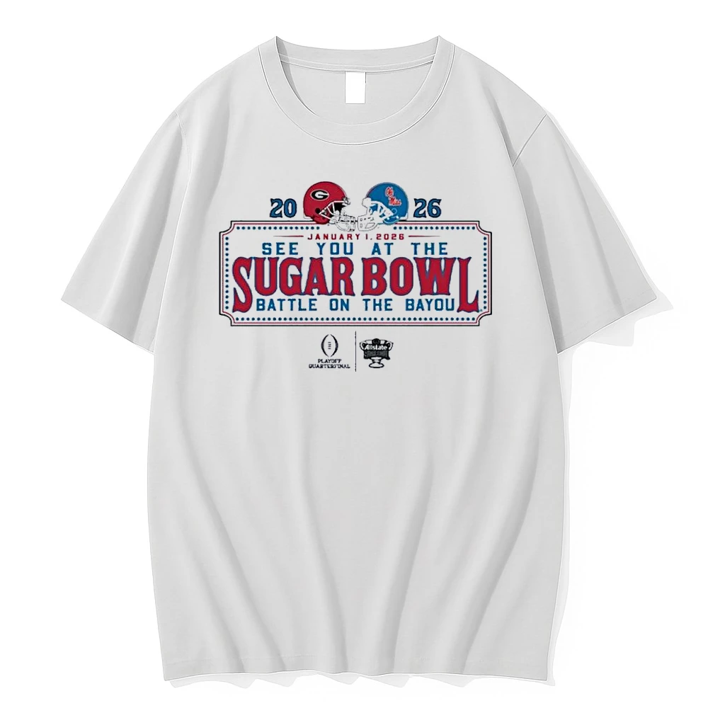 See You At The Sugar Bowl Dueling Helmet 2026 Georgia Vs Ole Miss Shirts