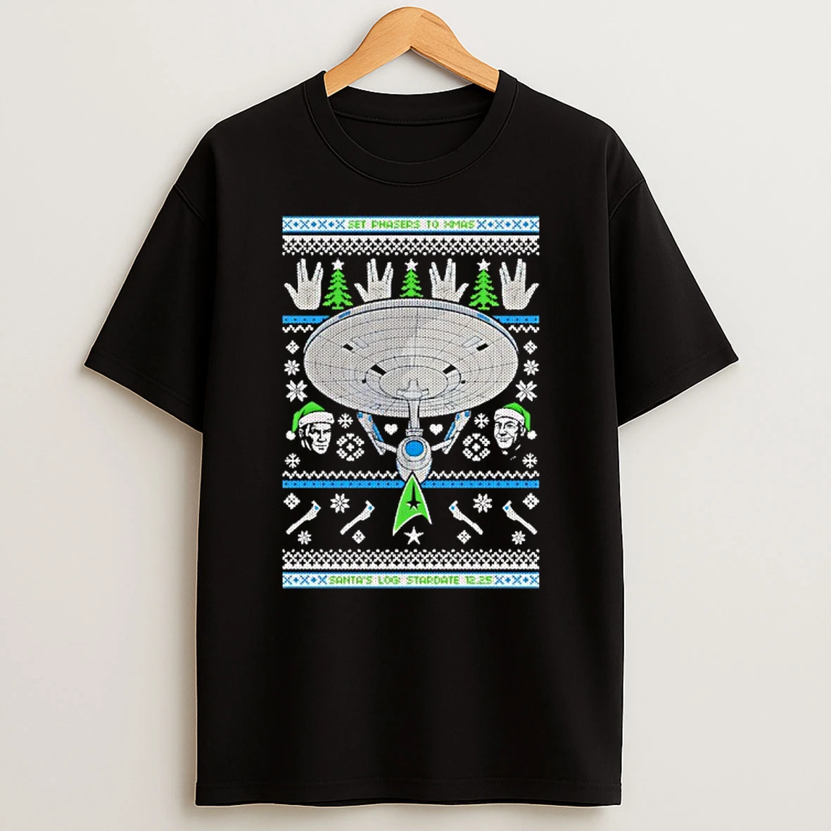 Set Phasers To Christmas Santas Log Stardate 12 25 Shirts