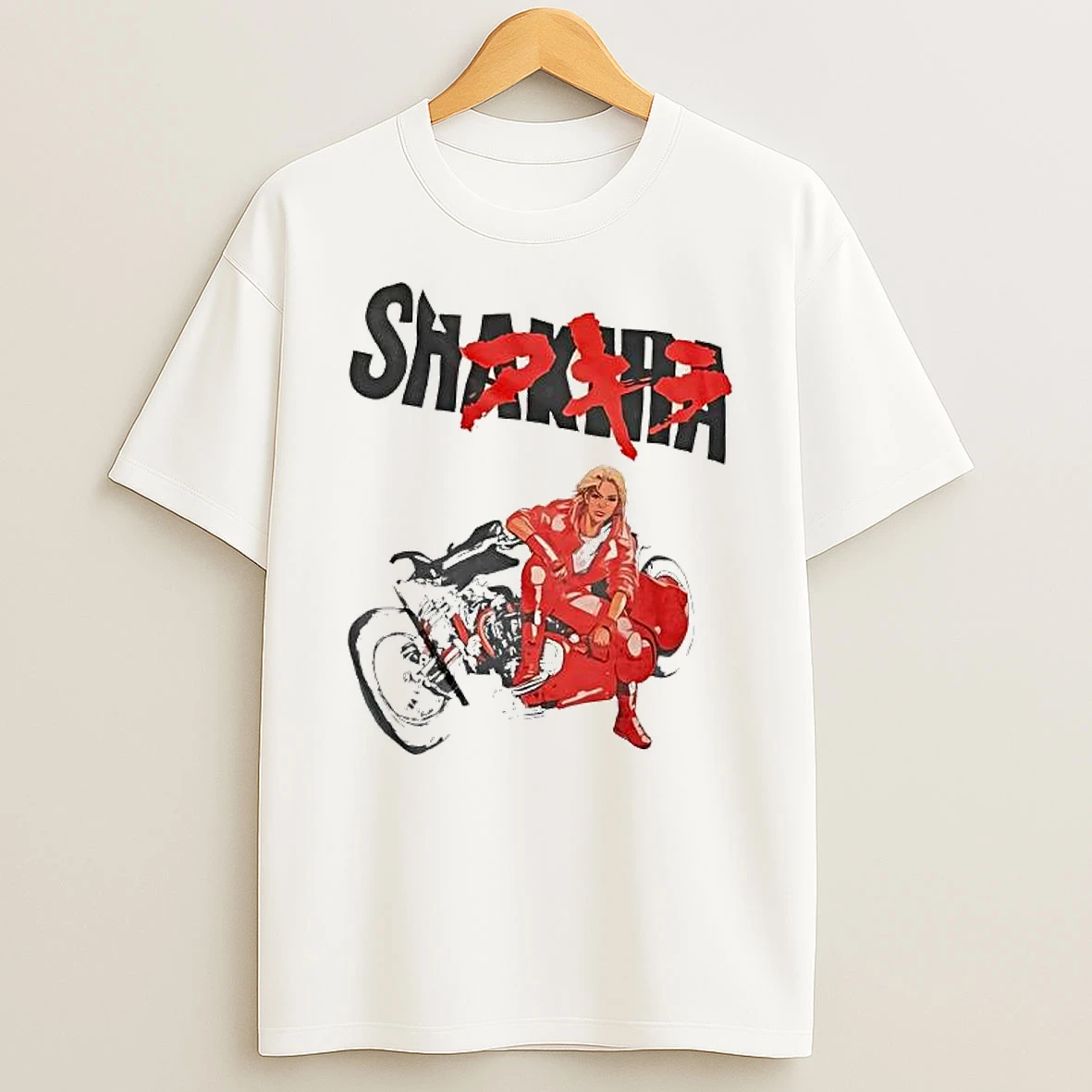 Shakira Motorcycle Japanese Characters Shirts