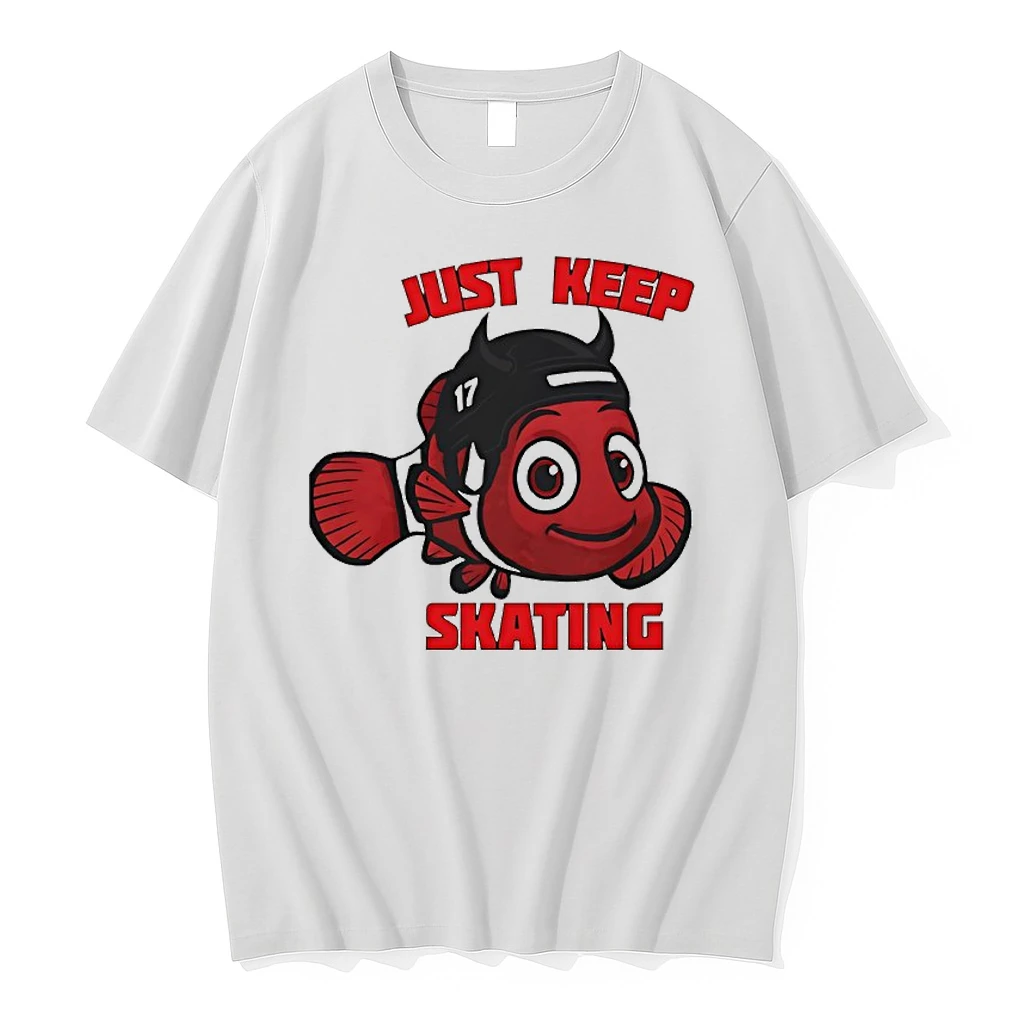 Simon Nemec Just Keep Skating Fish Finding 17 New Jersey Devils Hockey Shirts