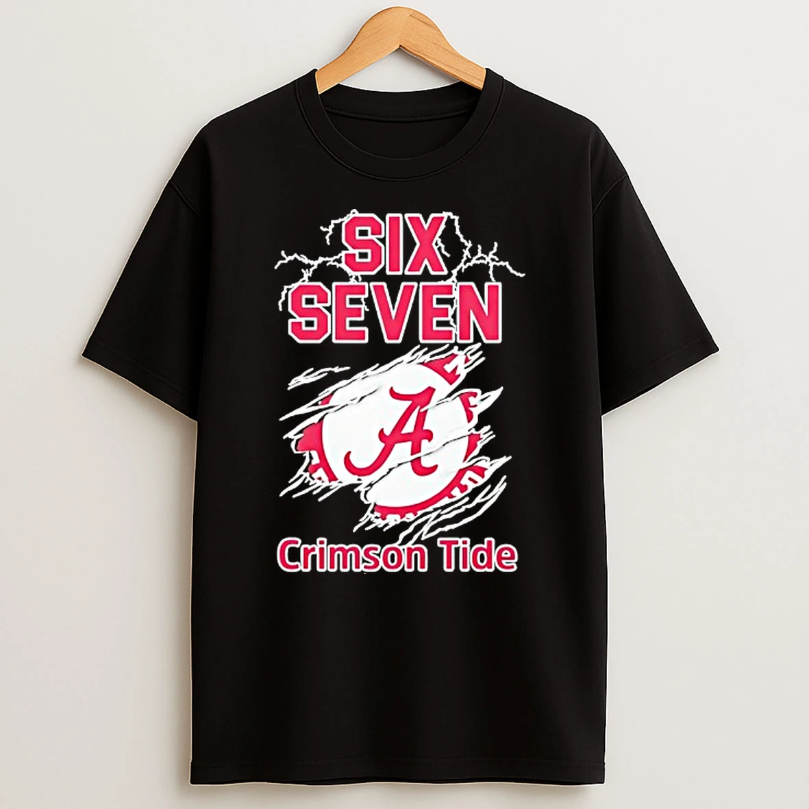 Six Seven Alabama Crimson Tide Logo Lightning Shirts