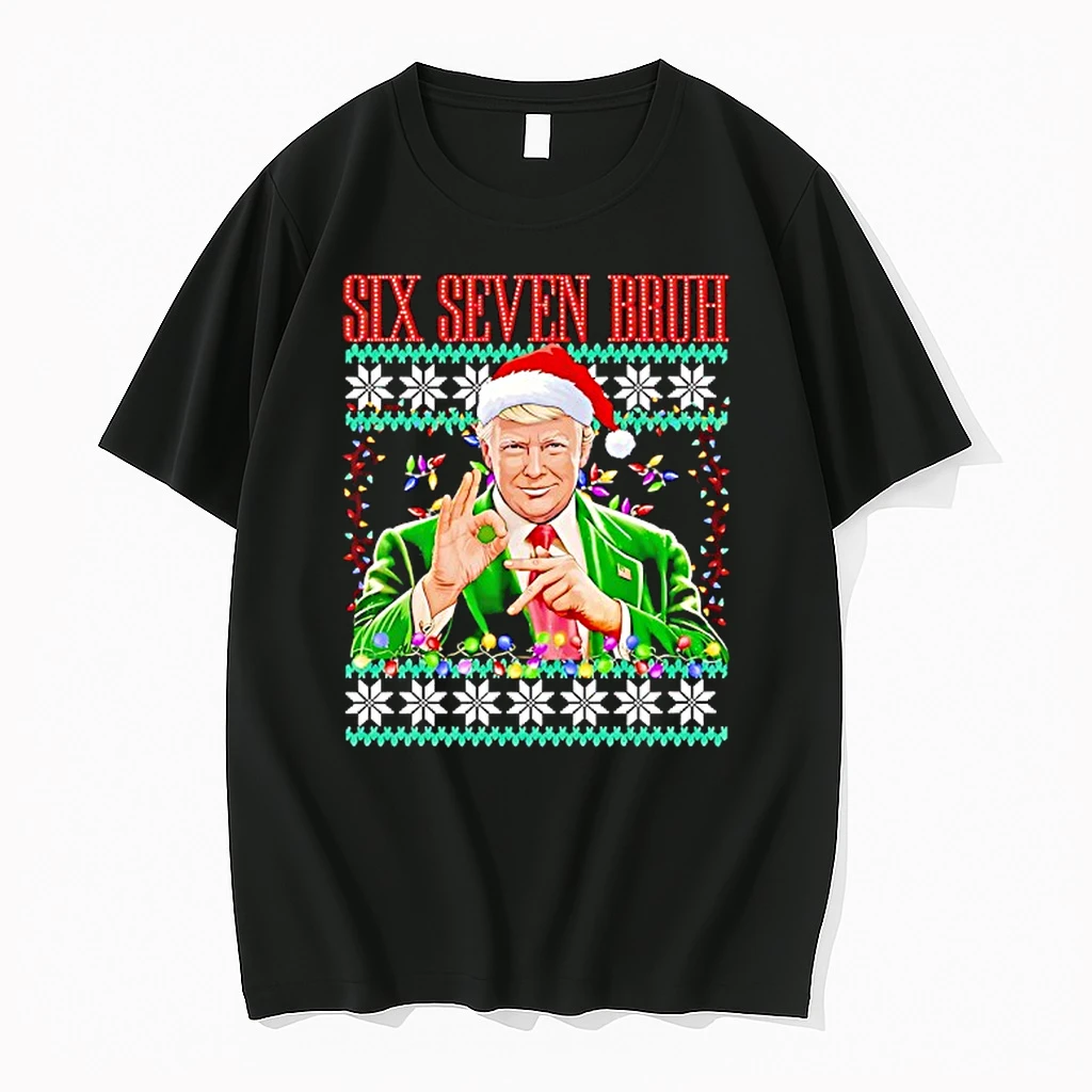 Six Seven Bruh 67 Trump Hand Sign Ugly Christmas Shirts