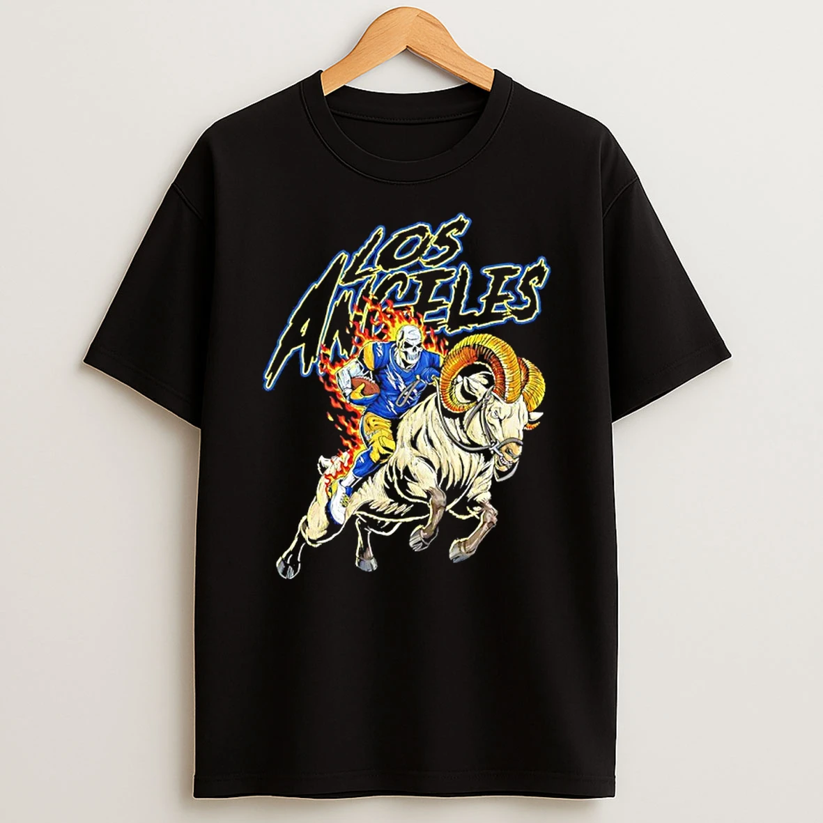 Skeleton Los Angeles Rams Mascot Flame Vintage Shirts