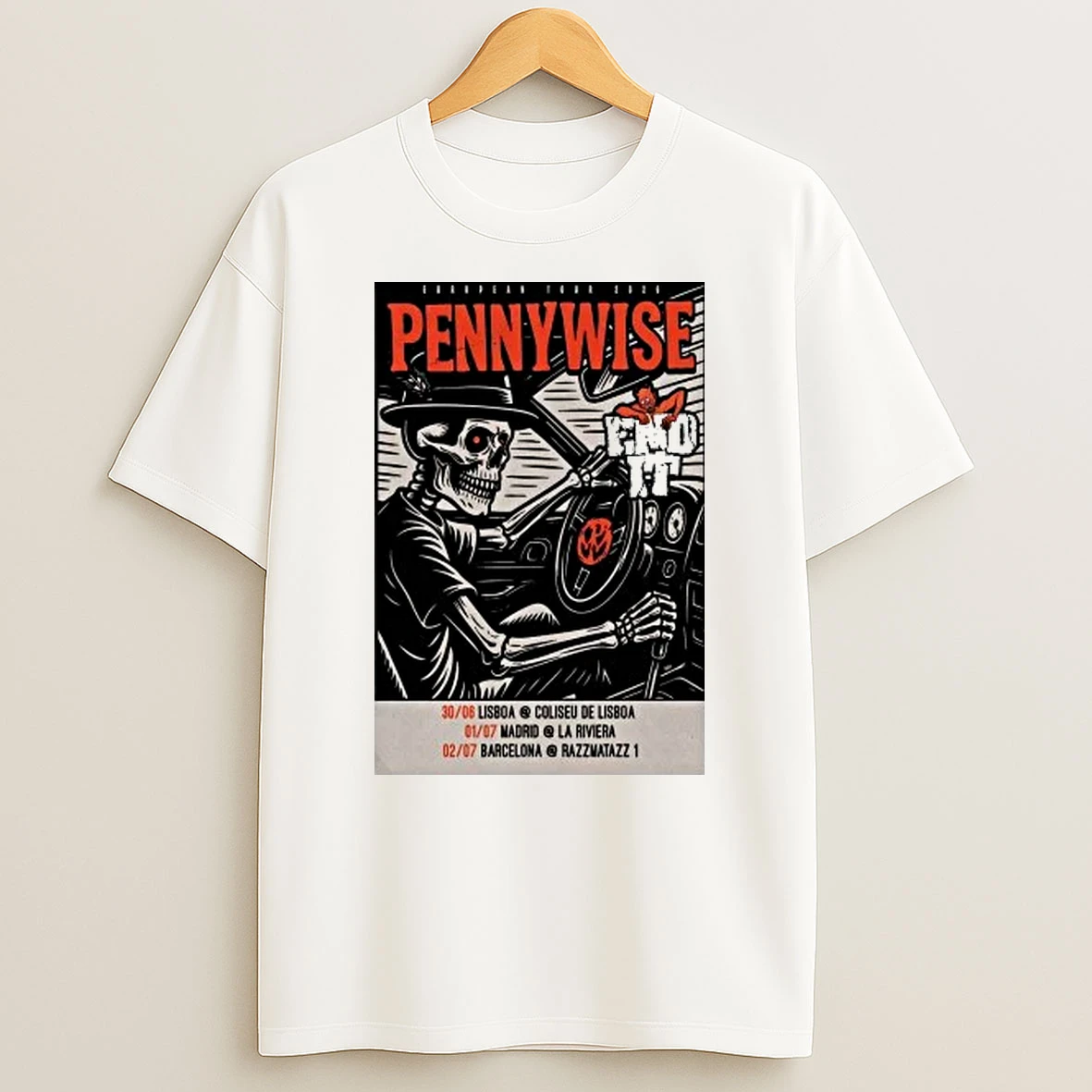 Skeleton Pennywise Tour Europa 2026 Shirts