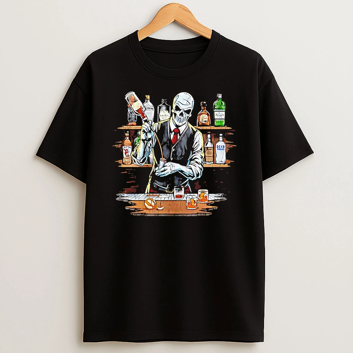 Skeleton Bartender Vintage Shirts