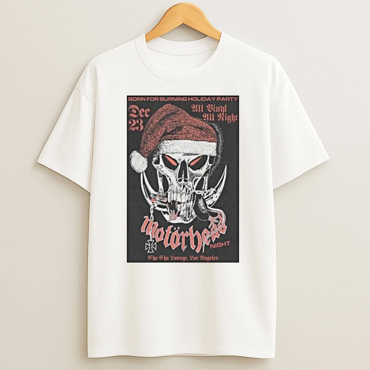 Skull And Santa Hat Born For Burning Los Angeles 2025 Dec 23 Shirts