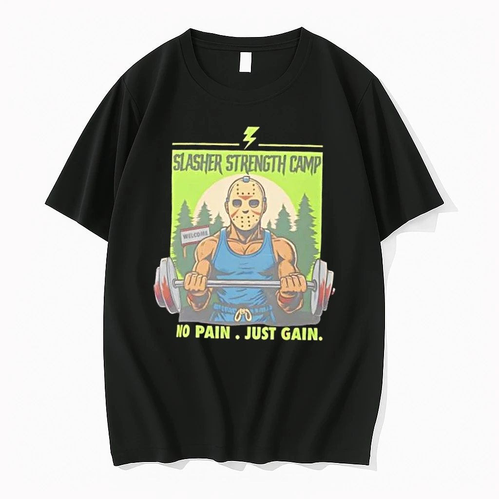 Slasher Strength Camp Horror Gym Humor Shirts