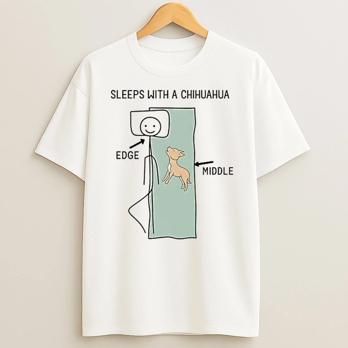 Sleeps With A Chihuahua Edge Middle Shirts
