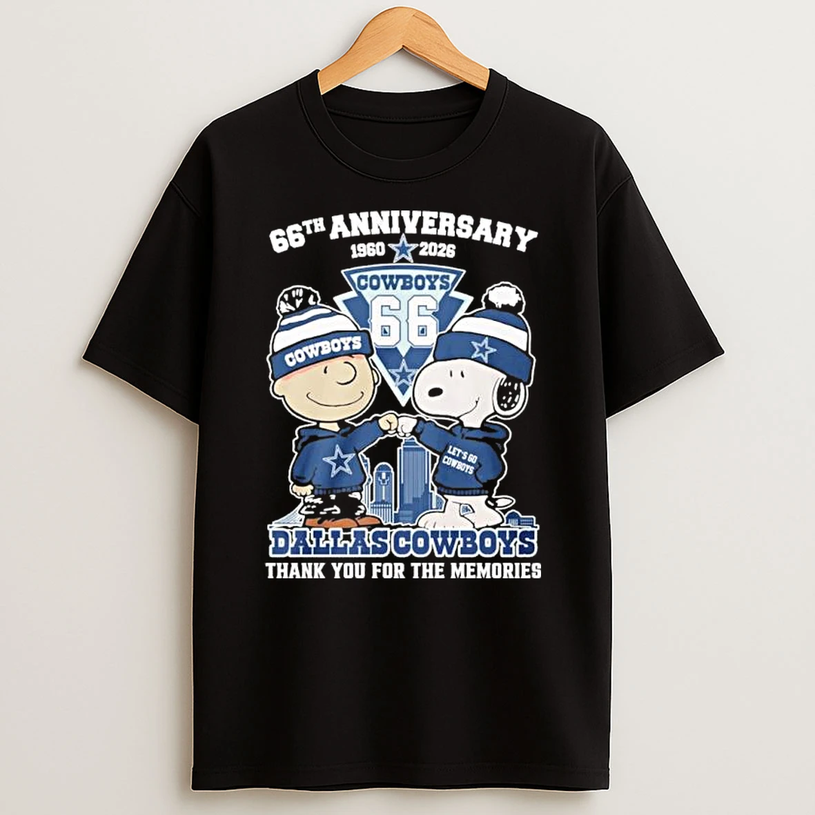 Snoopy And Charlie Brown Fist Bump X Dallas Cowboys 66th Anniversary 1960 2026 Shirts