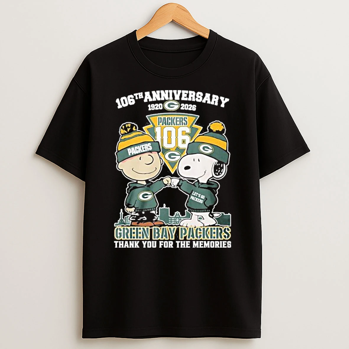 Snoopy And Charlie Brown Fist Bump X Green Bay Packers 106th Anniversary 1920 2026 Shirts