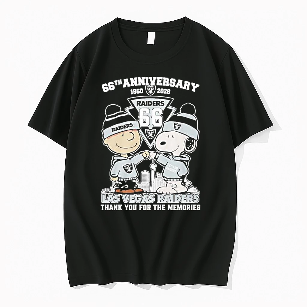 Snoopy And Charlie Brown Fist Bump X Las Vegas Raiders 66th Anniversary 1960 2026 Shirts