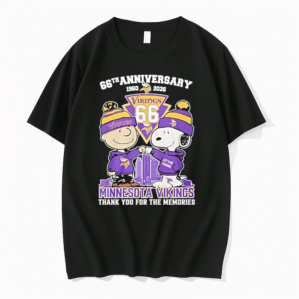 Snoopy And Charlie Brown Fist Bump X Minnesota Vikings 66th Anniversary 1960 2026 Shirts