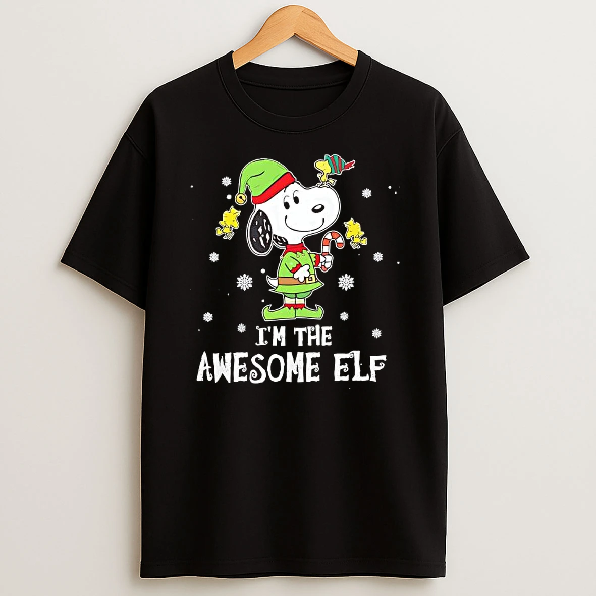 Snoopy Woodstock Im The Awesome Elf Christmas Holiday Shirts