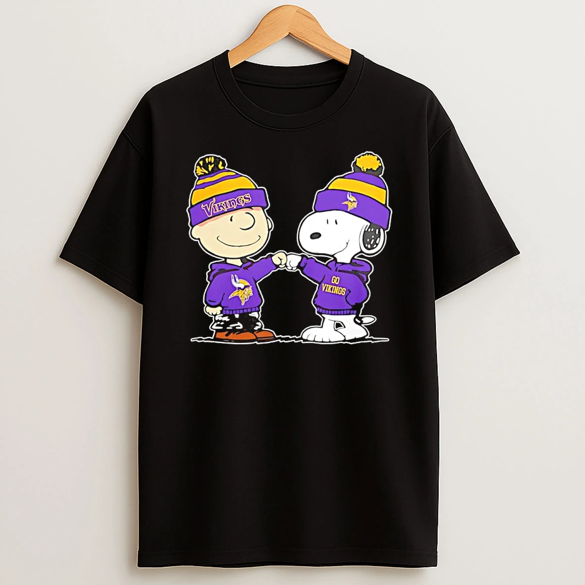 Snoopy And Charlie Brown Go Minnesota Vikings Shirts
