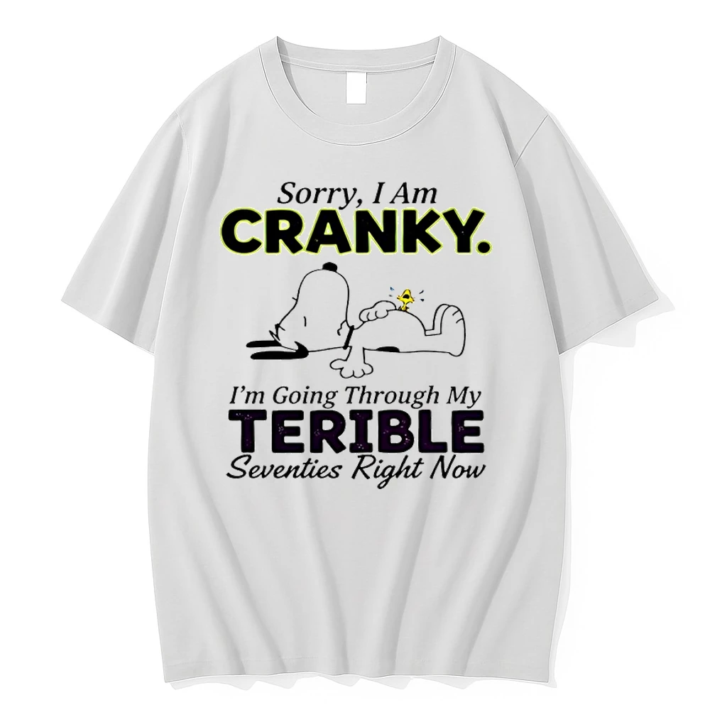 Snoopy And Woodstock Sorry I Am Cranky Im Going Through My Terrible Seventies Right Now Shirts