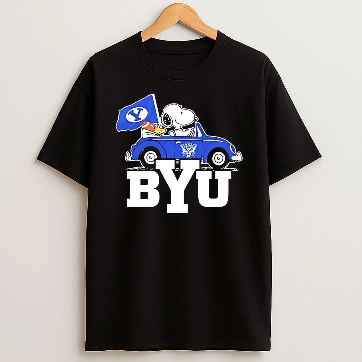Snoopy And Woodstock X Byu Cougars Driving Car Shirts