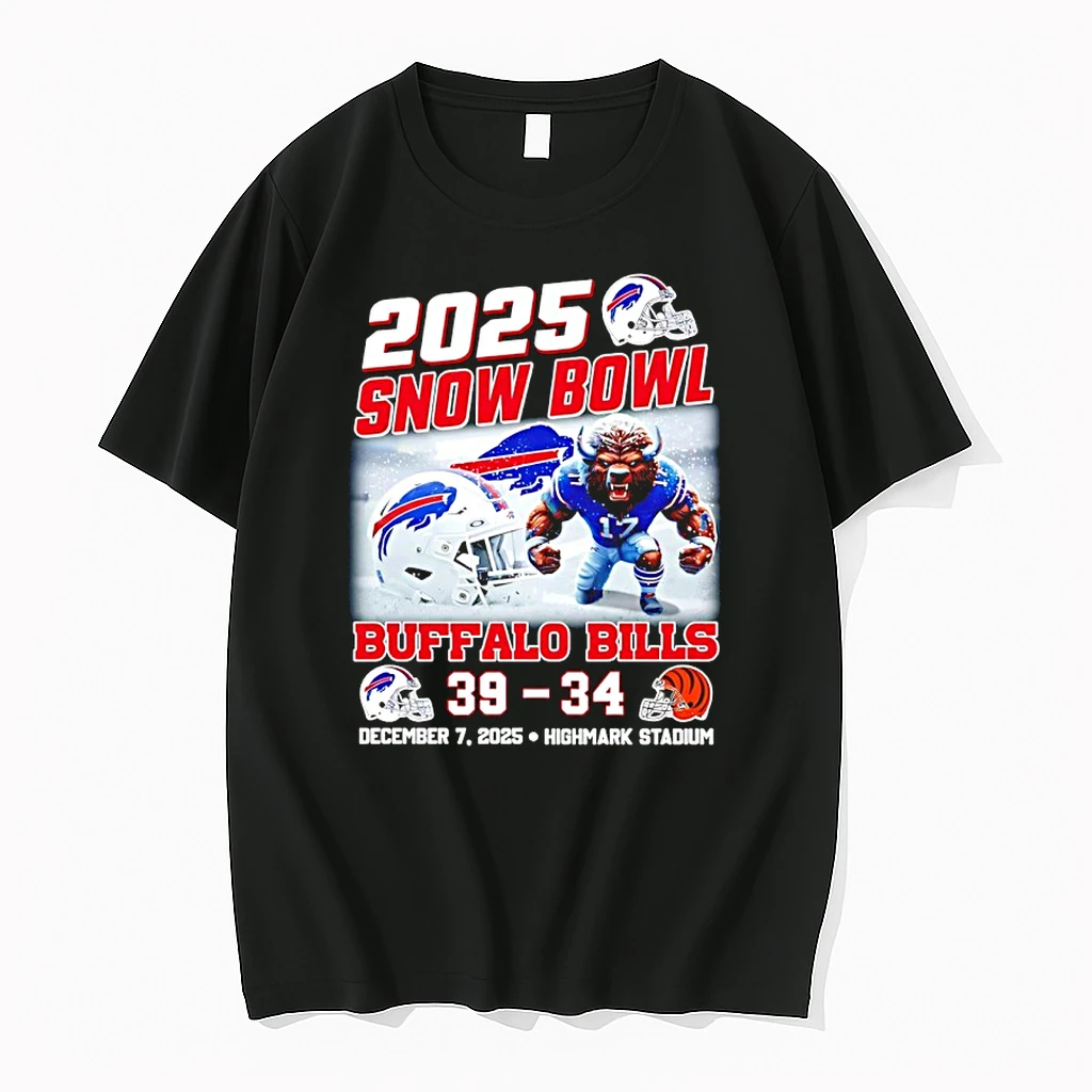 Snow Bowl Buffalo Bills 39 34 Dec 7 2025 Highmark Stadium Mascot Shirts