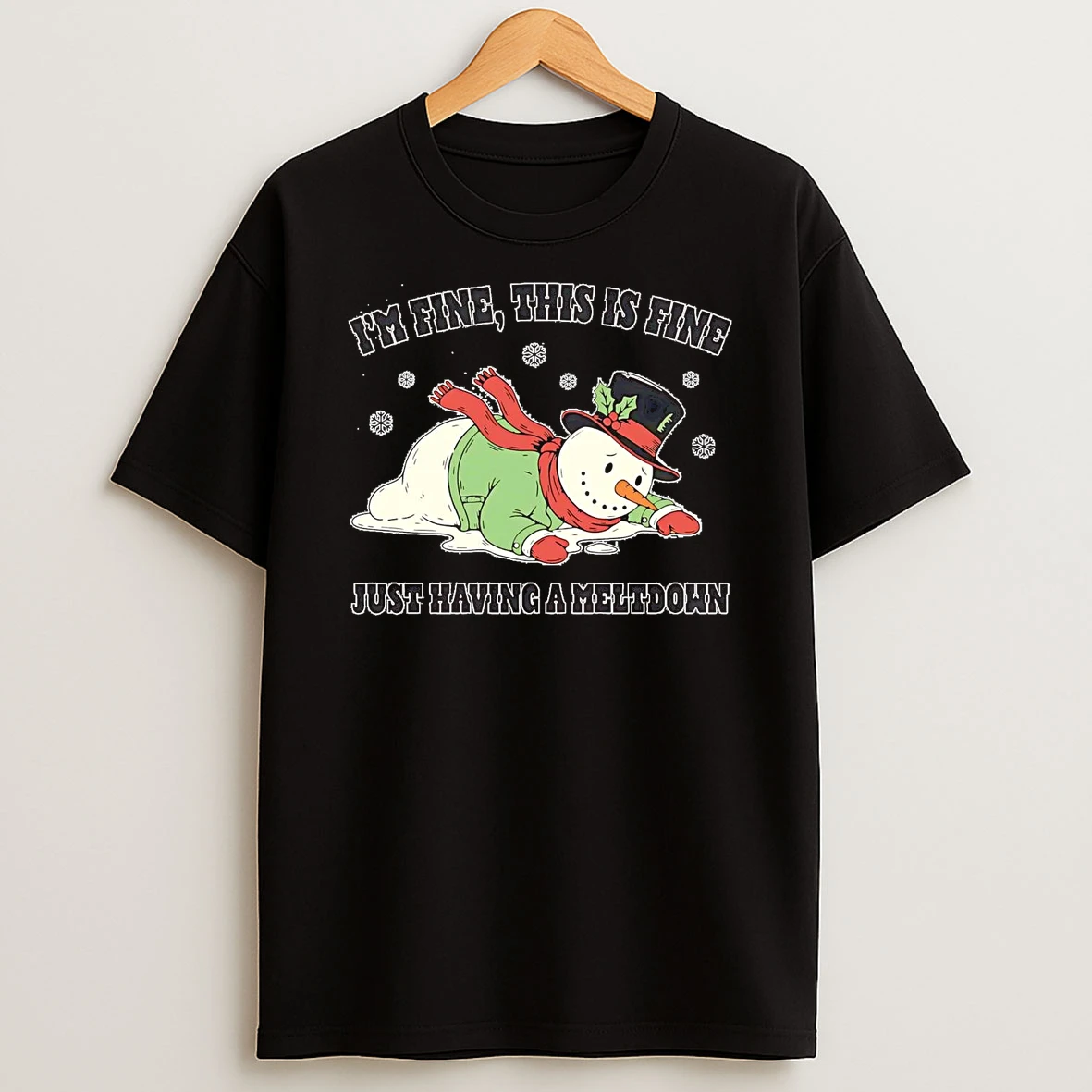 Snowman Im Fine This Is Fine Just Having A Meltdown Christmas Shirts