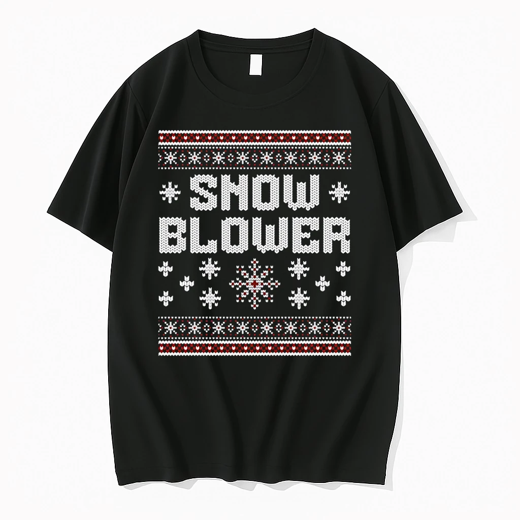 Snowman And Snow Blower Matching Couple Ugly Christmas Shirts