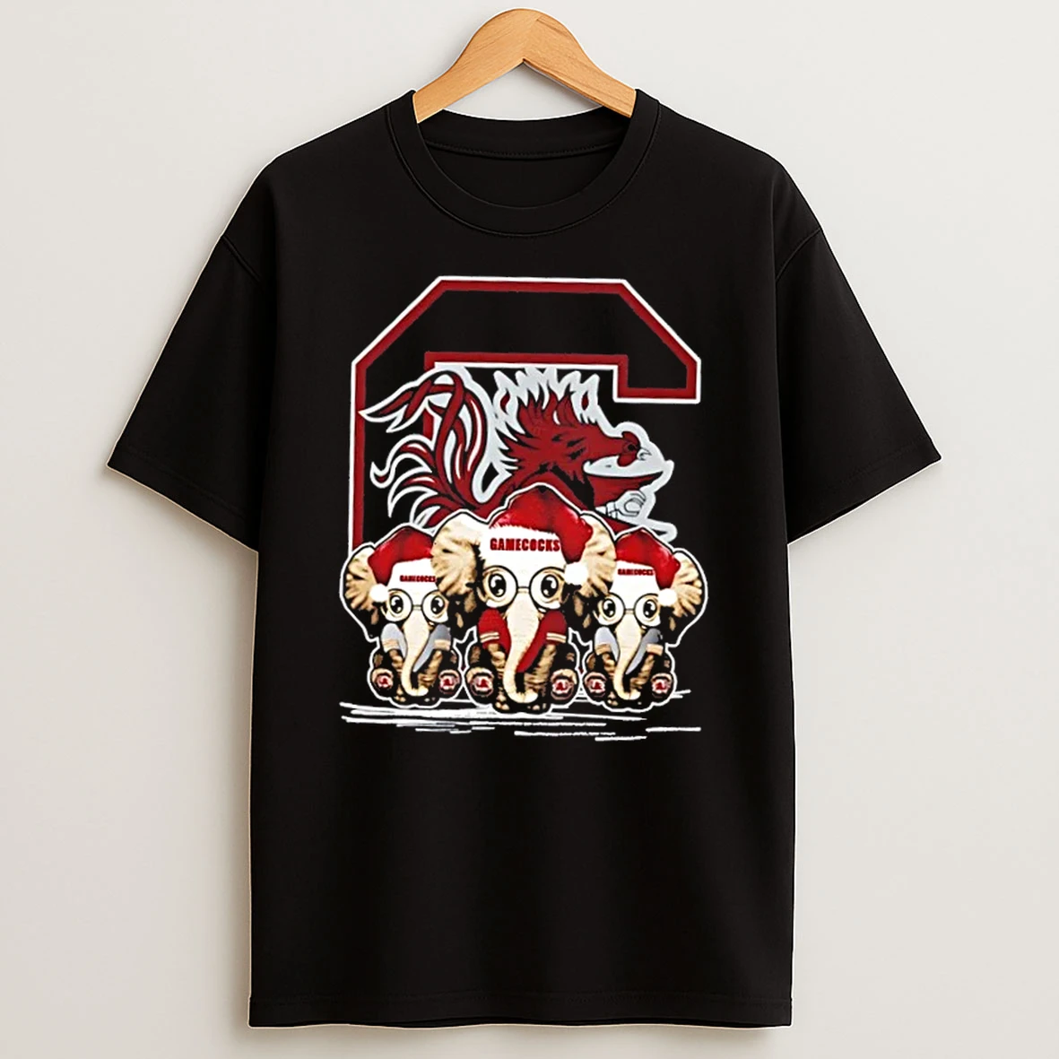 South Carolina Gamecocks X Elephants Santa Hat Merry Christmas Shirts