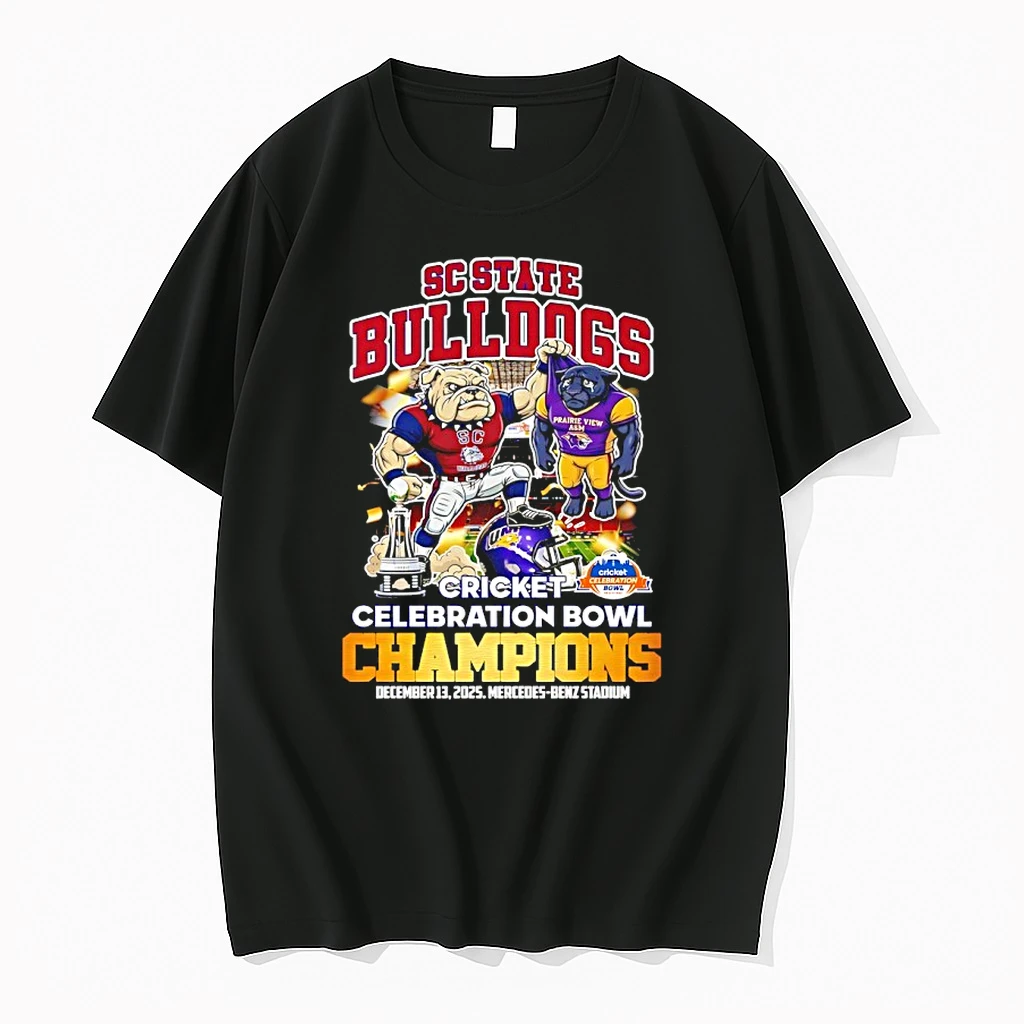 South Carolina St Vs Prairie View Am 2025 Cricket Celebration Bowl Champions Mascot Shirts