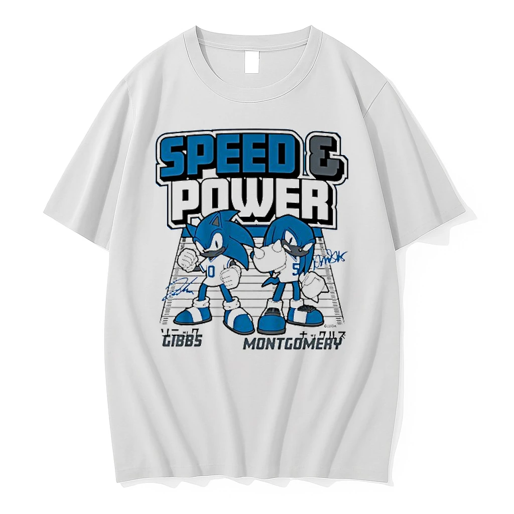 Speed Power Jahmyr Gibbs David Montgomery Hedgehog Knuckles Shirts