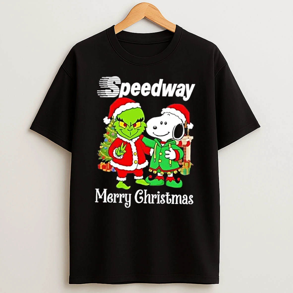 Speedway X Grinch And Snoopy Merry Christmas Shirts