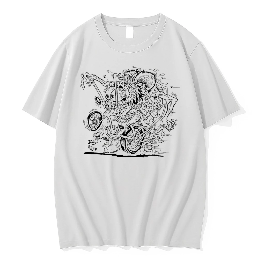 Spine Worm Motorcycle Zombie Goat Cartoon Shirts