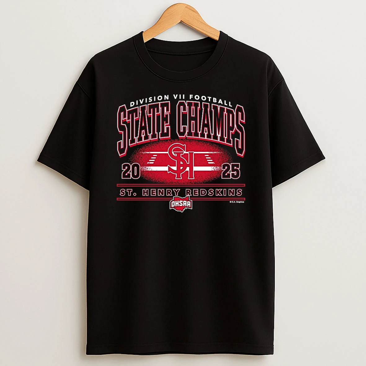 St Henry Redskins 2025 Ohsaa Football Division 7 State Champions Shirts