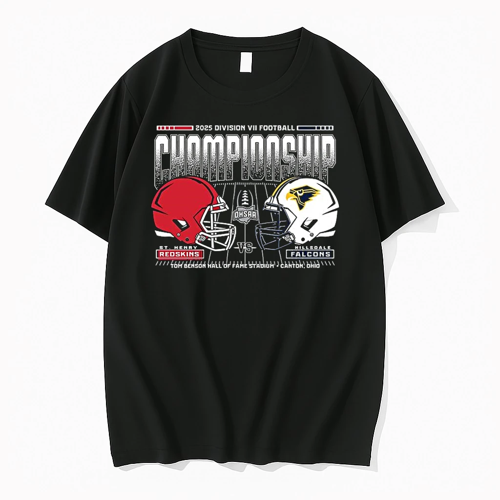 St Henry Redskins Vs Hillsdale Falcons 2025 Ohsaa Division 7 Football Championship Matchup Shirts