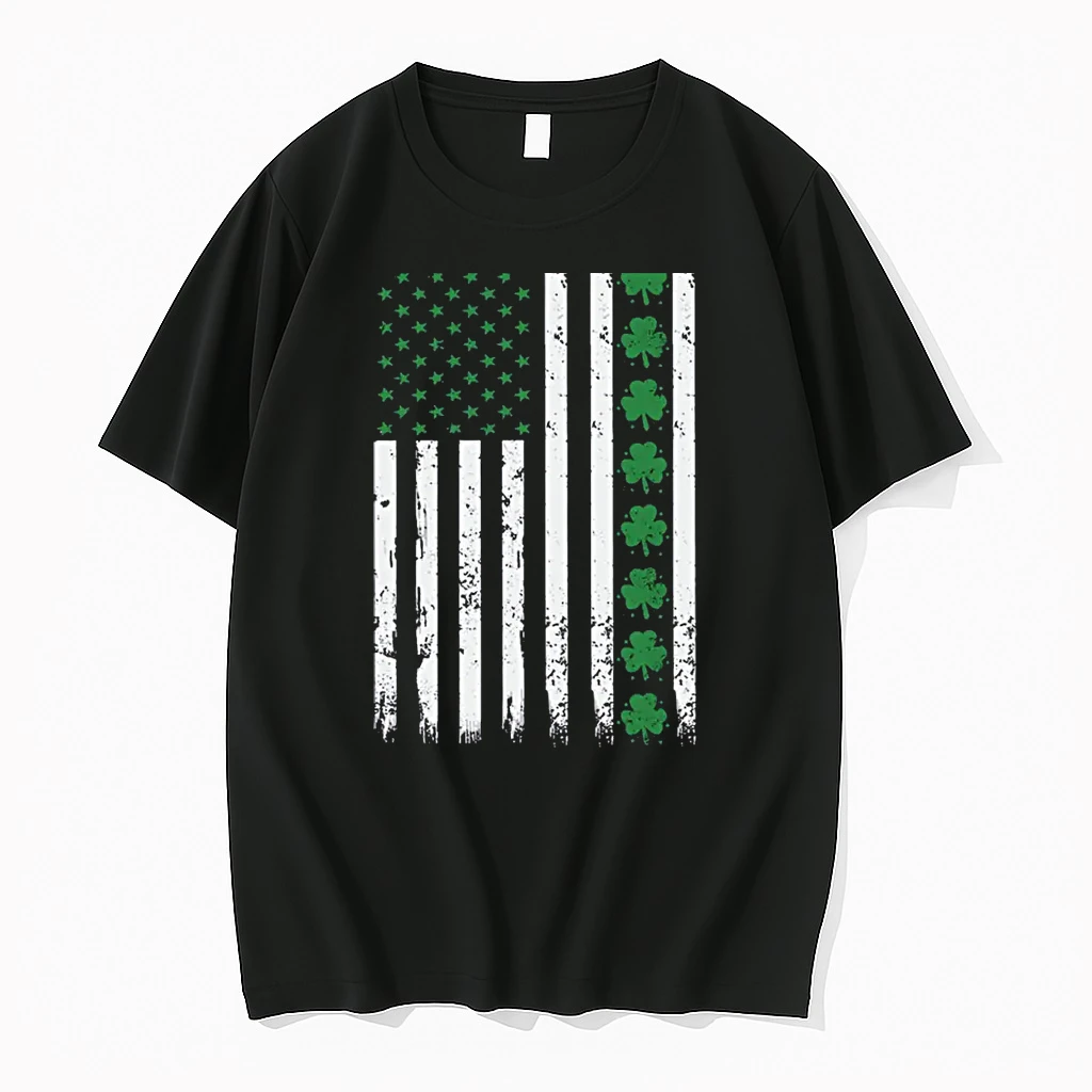 St Patricks Day Irish American Shamrock Flag Shirts