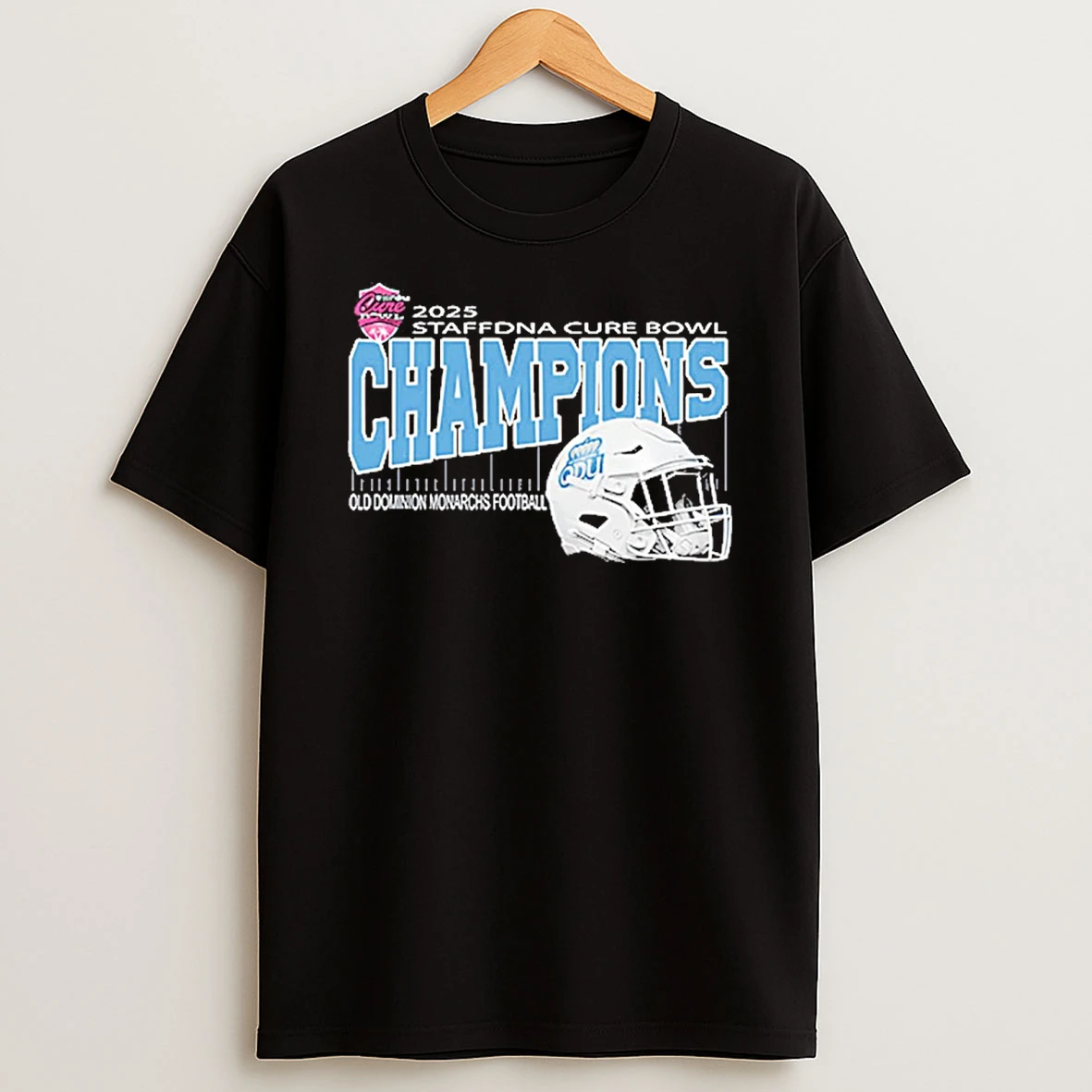Staffdna Cure Bowl 2025 Champions Old Dominion Monarchs Football Helmet At Camping World Stadium In Orlando Florida On December 17th 2025 Shirts