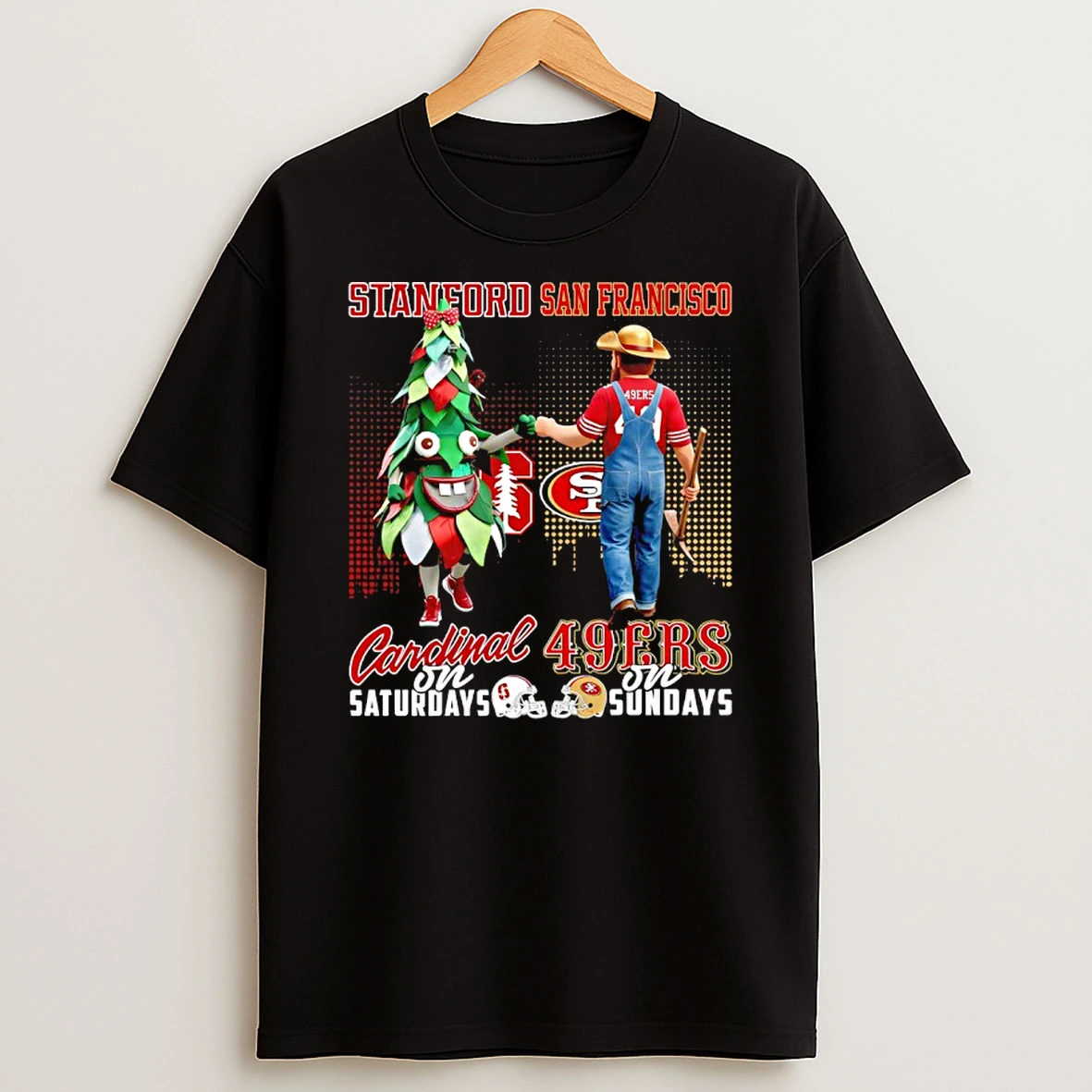 Stanford Cardinal On Saturdays X San Francisco 49ers On Sundays Mascot Shirts