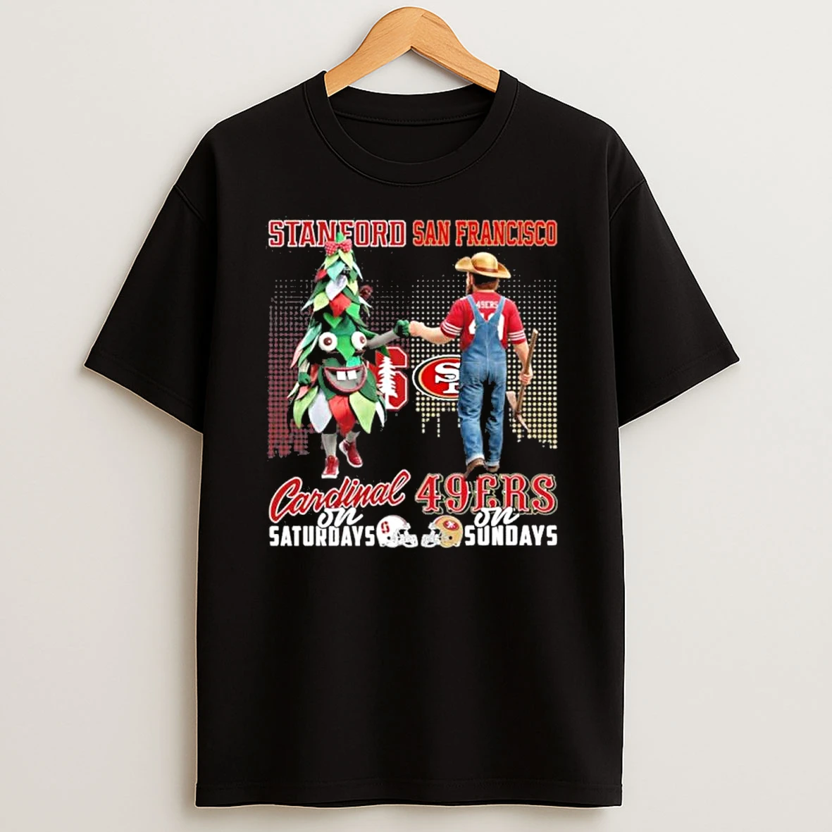 Stanford Cardinal Vs San Francisco 49ers Mascot On Saturdays And On Sundays Shirts